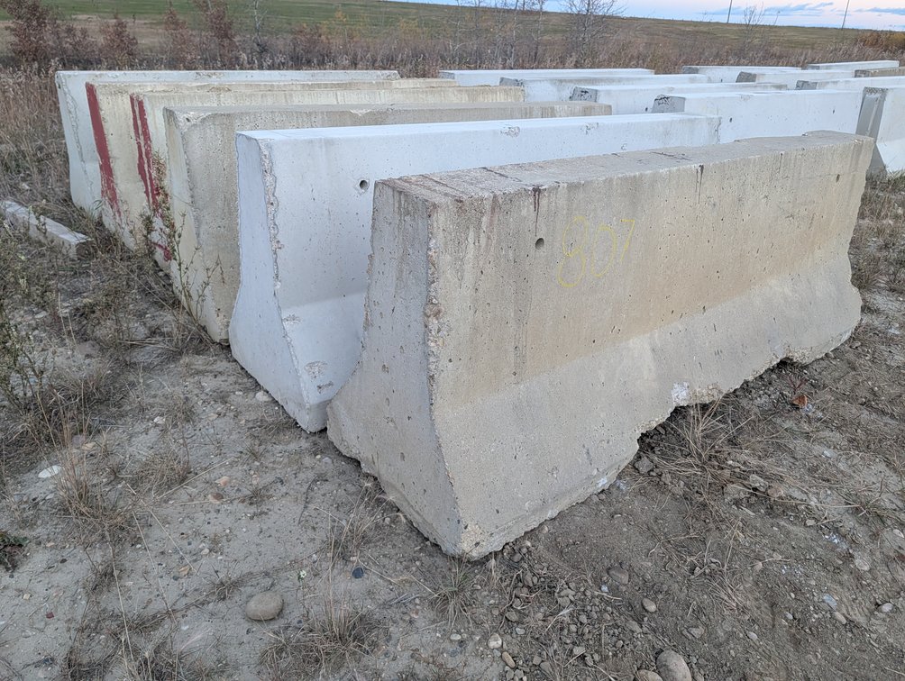 *OFFSITE* (6) Precast Concrete Jersey Barriers 8FT x 36" (Times the Money x 6)  - Located at D&M Concrete West Of Lacombe
