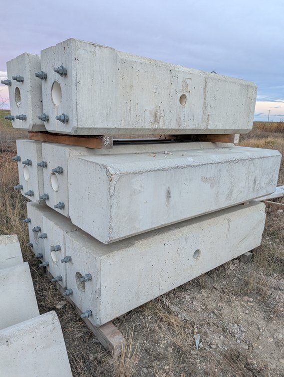 *OFFSITE* (2) Precast Concrete Light Standard Bases 7FT x 23" x 20" (Times the Money x 2)  - Located at D&M Concrete West Of Lacombe