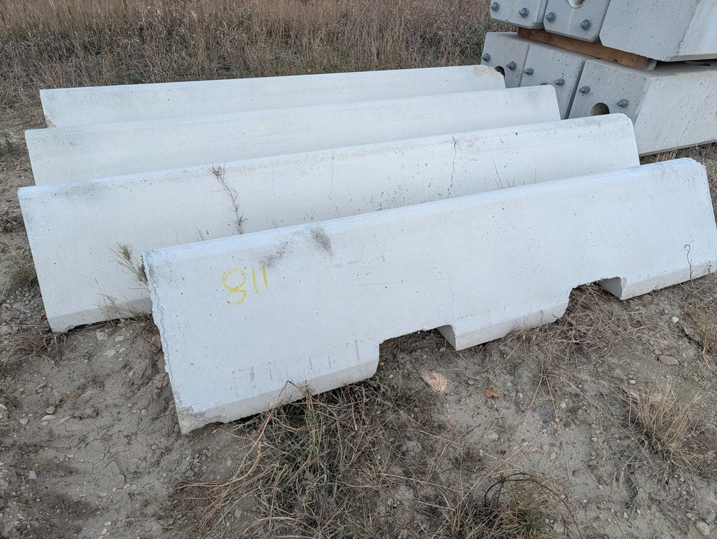 *OFFSITE* (4) Precast Concrete Barriers (3) 10FT x 18" x 24" & (1) 8FT x 18" x 24" (Times the Money x 4)  - Located at D&M Concrete West Of Lacombe