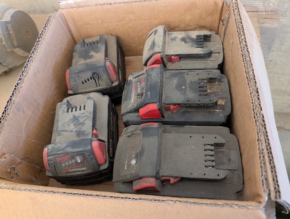 *OFFSITE* L/O Assorted Milwaukee Batteries - (Untested)  - Located at D&M Concrete West Of Lacombe