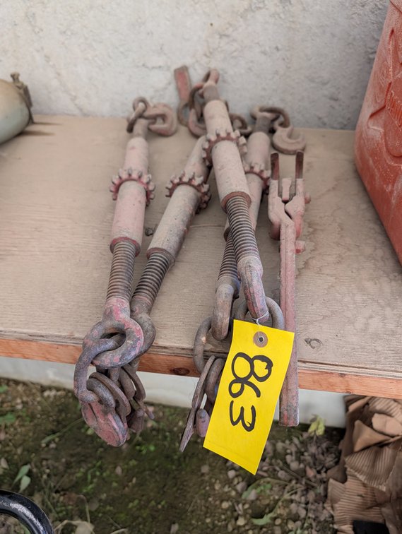*OFFSITE* (4) Load Securement Boomers and Lever  - Located at D&M Concrete West Of Lacombe
