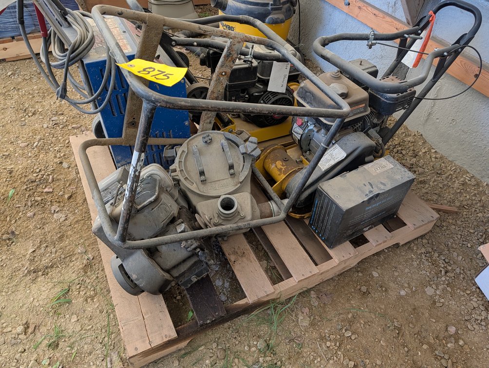 *OFFSITE* *Inoperable* (2) Plate Compactors, Pump Components, Associated Battery Charger  - Located at D&M Concrete West Of Lacombe