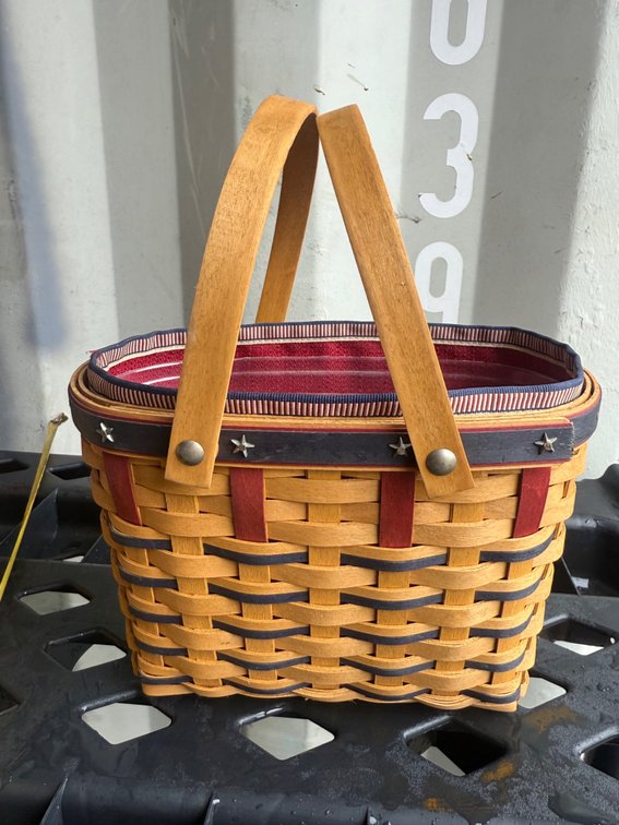Longaberger Patriotic Woven Wood Splint Basket
