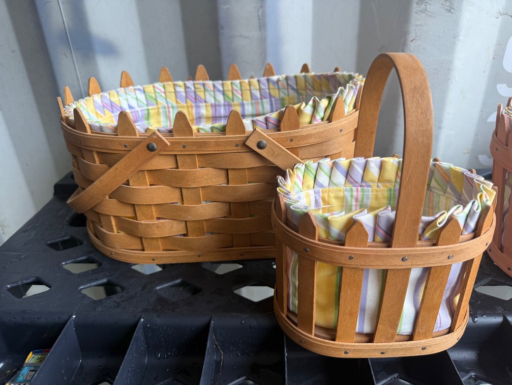 Longaberger Picket Fence Woven Wood Baskets