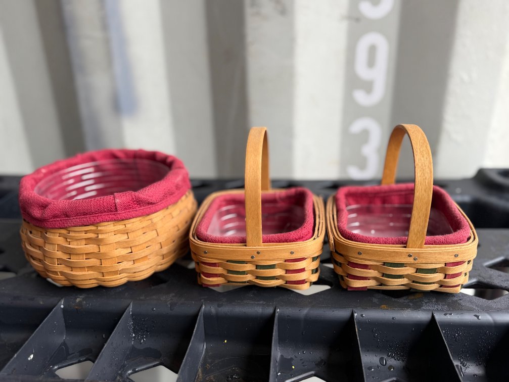 Longaberger Miniature Woven Baskets with Liners