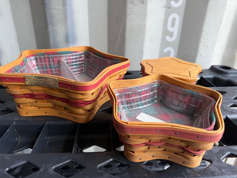 Longaberger Star-Shaped Woven Wood Splint Baskets