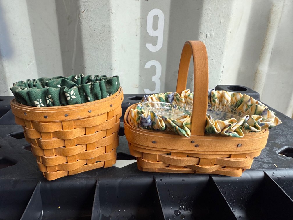 Longaberger Woven Wood Baskets with Liners and Inserts