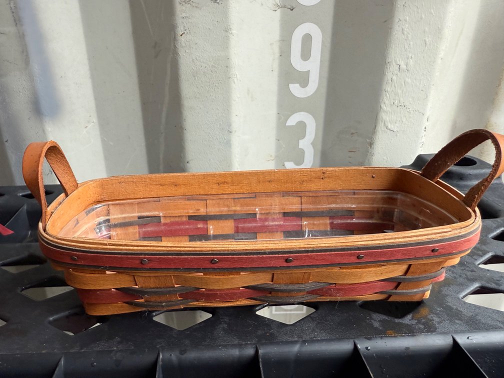 Longaberger Woven Wood Splint Basket with Liner