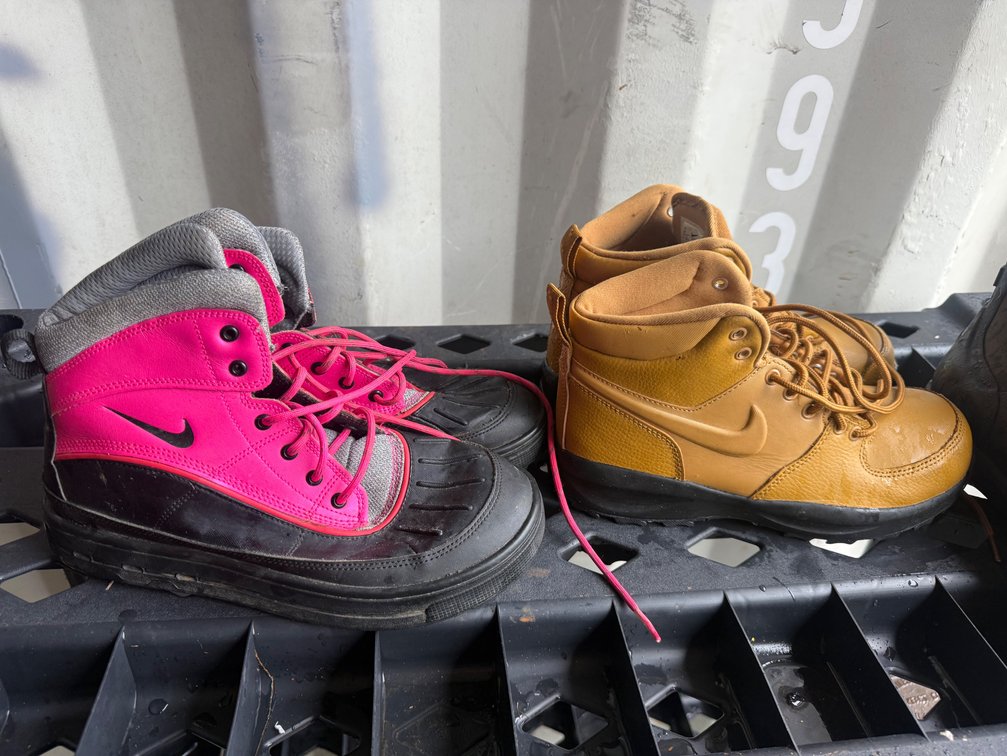 Two Pairs of Nike High-Top Boots, Sizes 6Y and 7Y