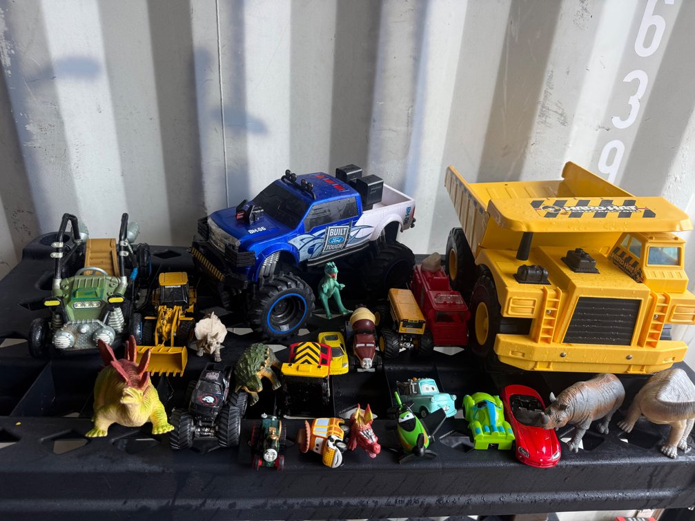 Toy Vehicles, Monster Trucks, and Dinosaur Figurines