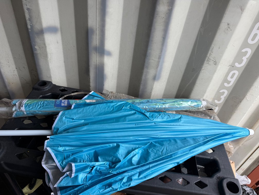 Two 6 Ft. Polyester Beach Umbrellas
