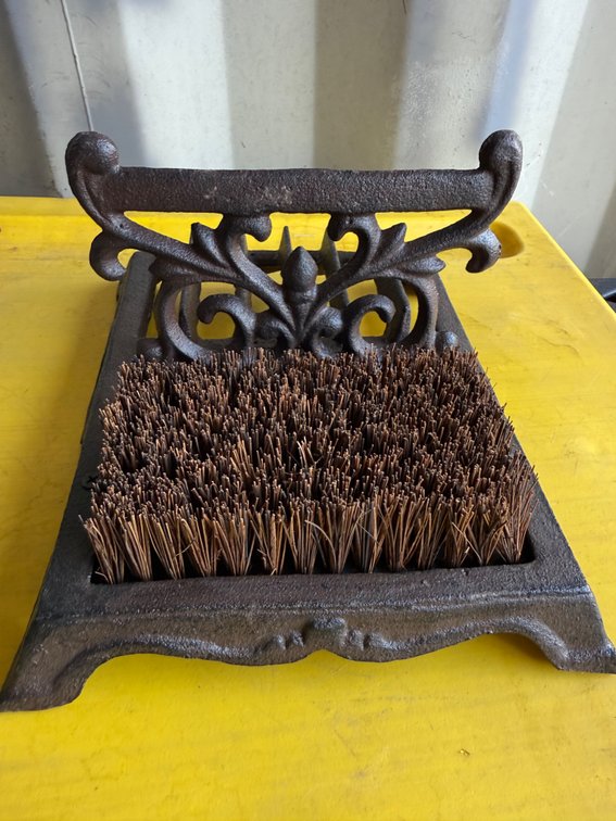 Cast Iron Boot Scraper and Bristle Brush