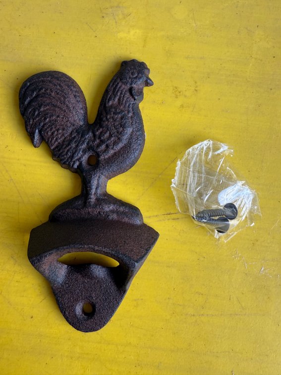 Cast Iron Rooster Wall-Mount Bottle Opener