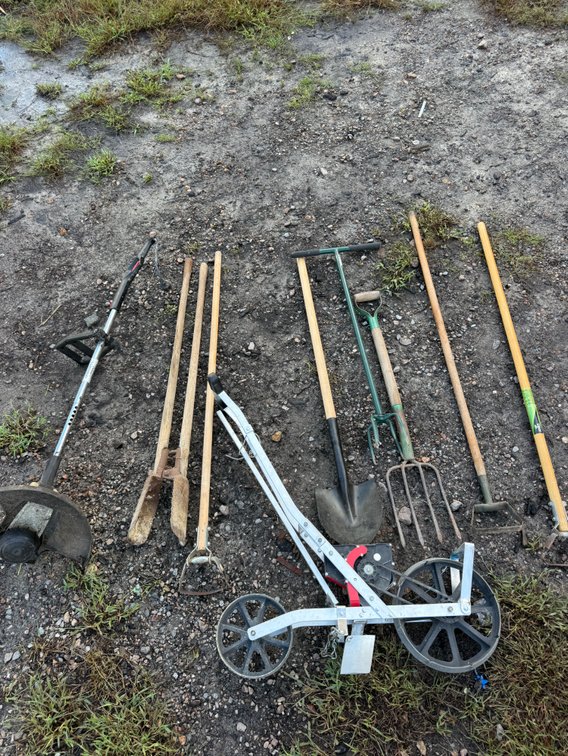 Garden Seeder, Electric Edger, and Yard Hand Tools