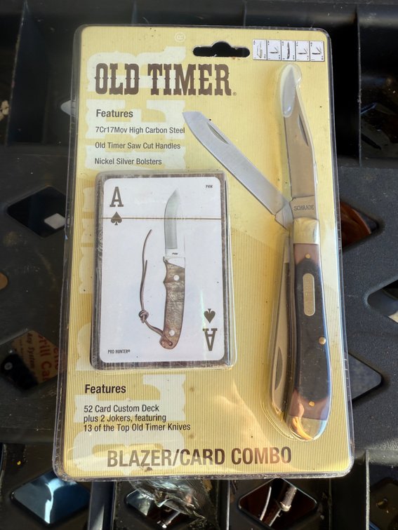 Old Timer Pocket Knife and Playing Card Combo