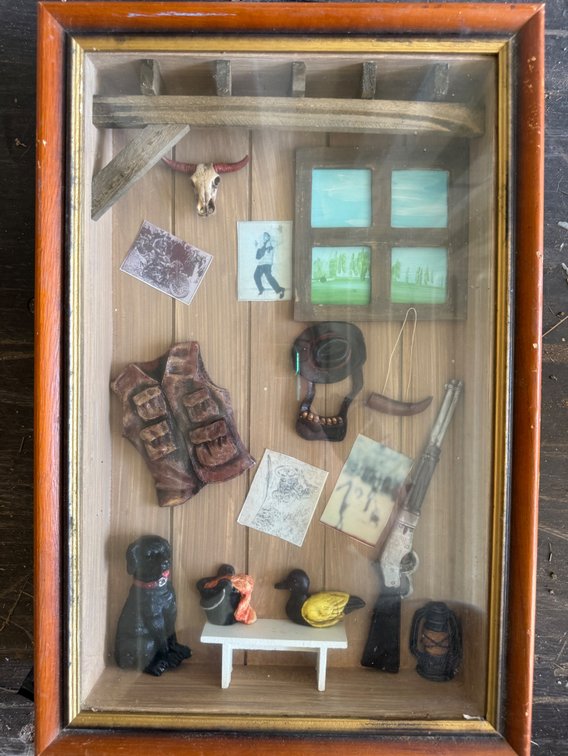 Western Hunting Cabin Diorama Shadow Box