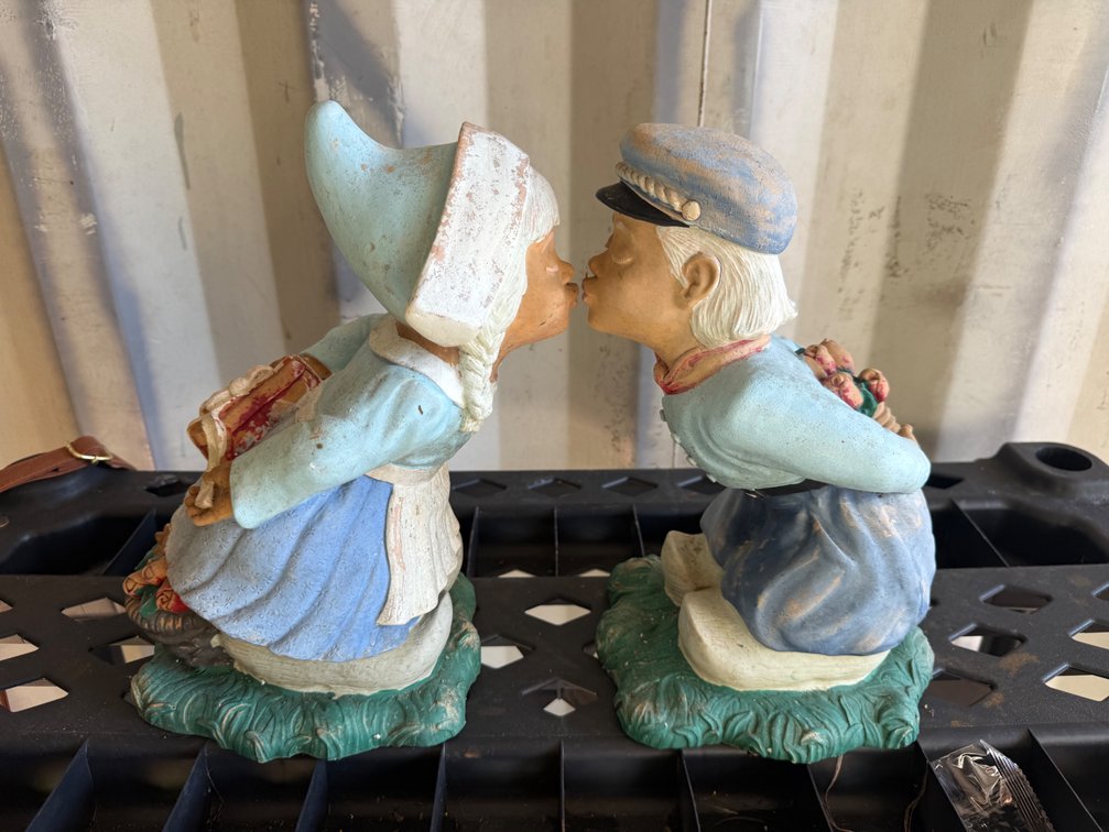 Kissing Dutch Boy and Girl Figurines