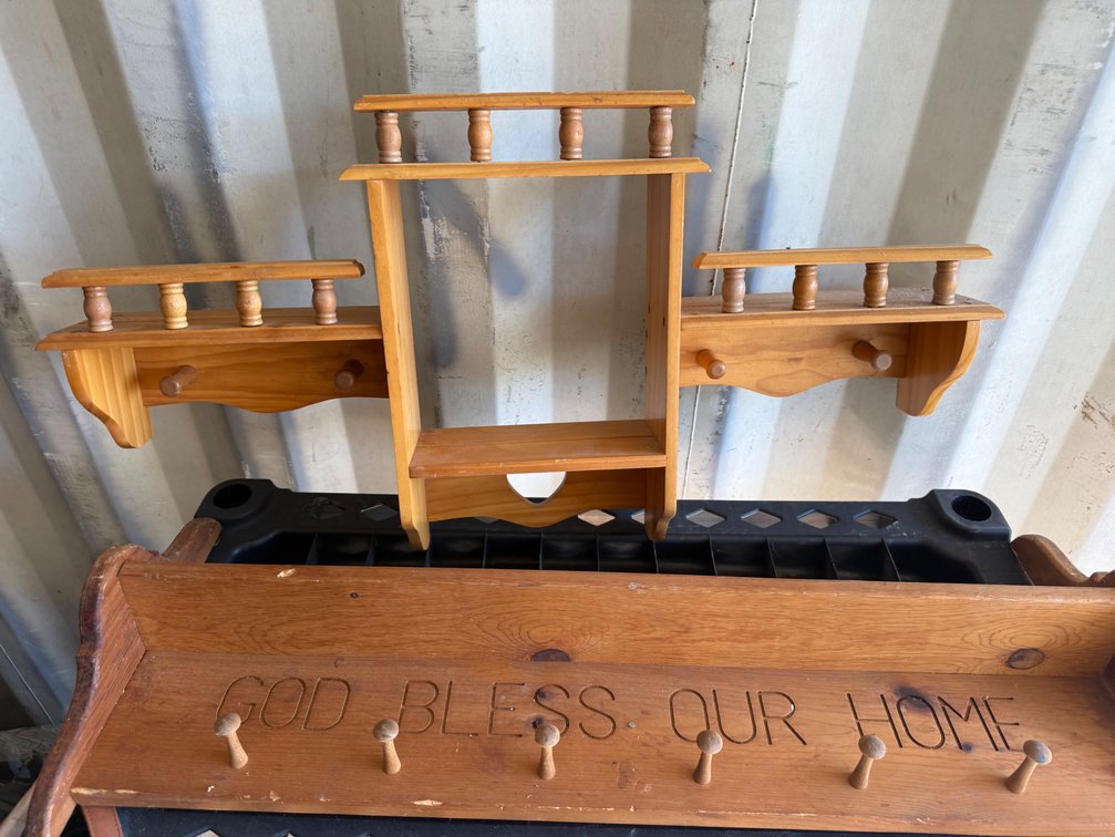 Shelves with Wooden Pegs