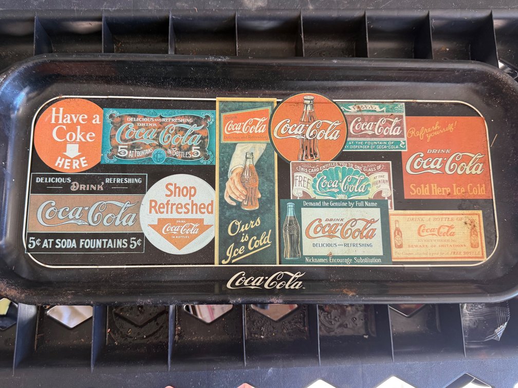 Coca-Cola 1995 Sign Art Rectangular Metal Tray