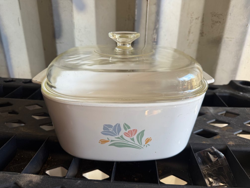 Floral Casserole Dish with Glass Lid