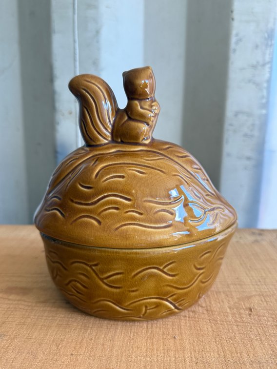 Squirrel and Nut Vintage Jar