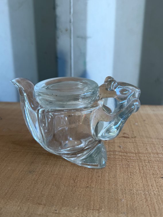 Glass Squirrel Container