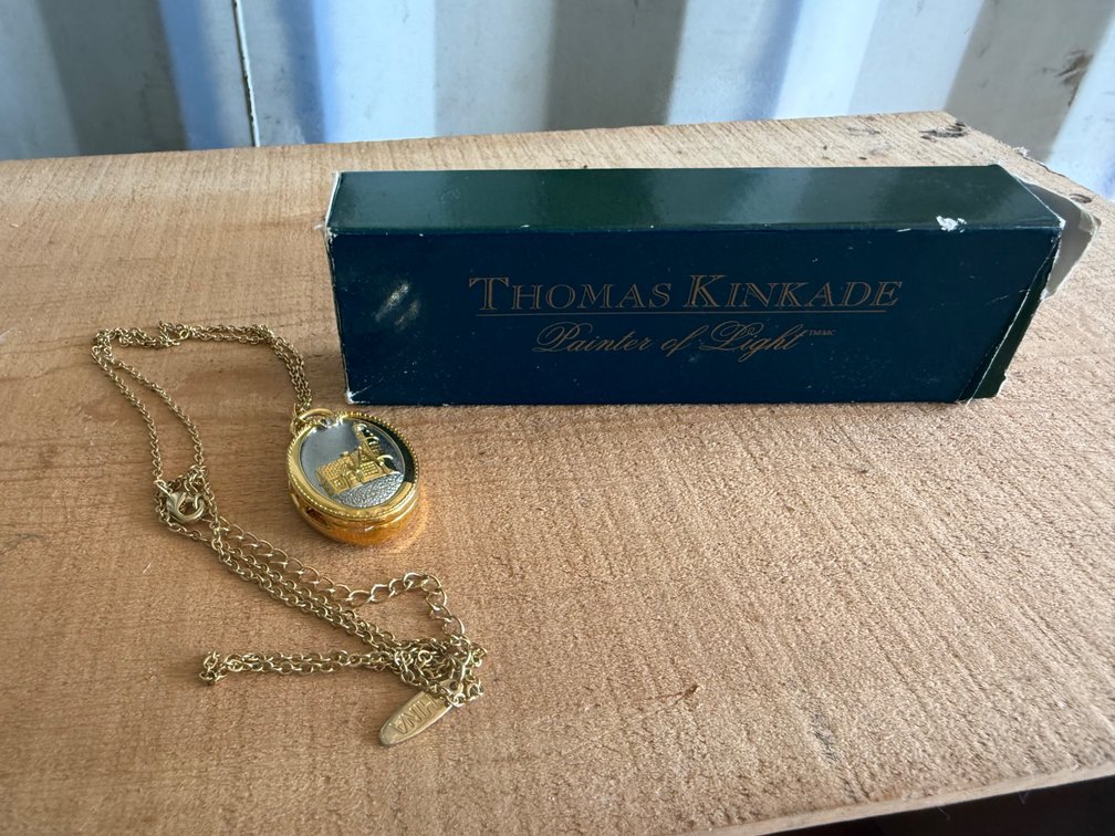 Thomas Kinkade Pendant Locket Watch Necklace with Box
