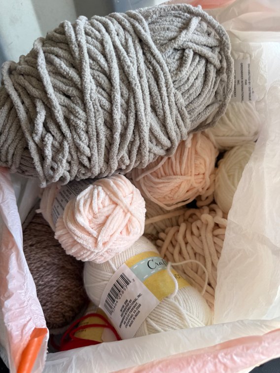 Trash bag of yarn
