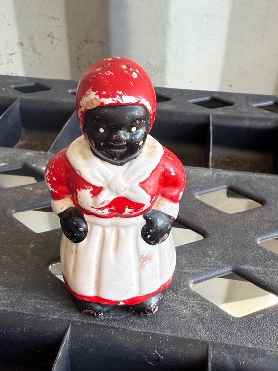 Painted Ceramic Figural Salt or Pepper Shaker