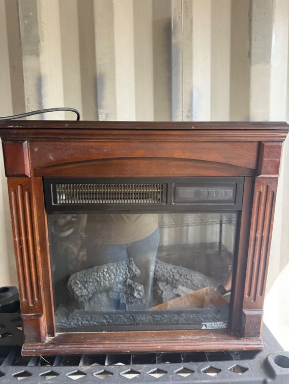 Electric Fireplace Heater with Wood Mantel