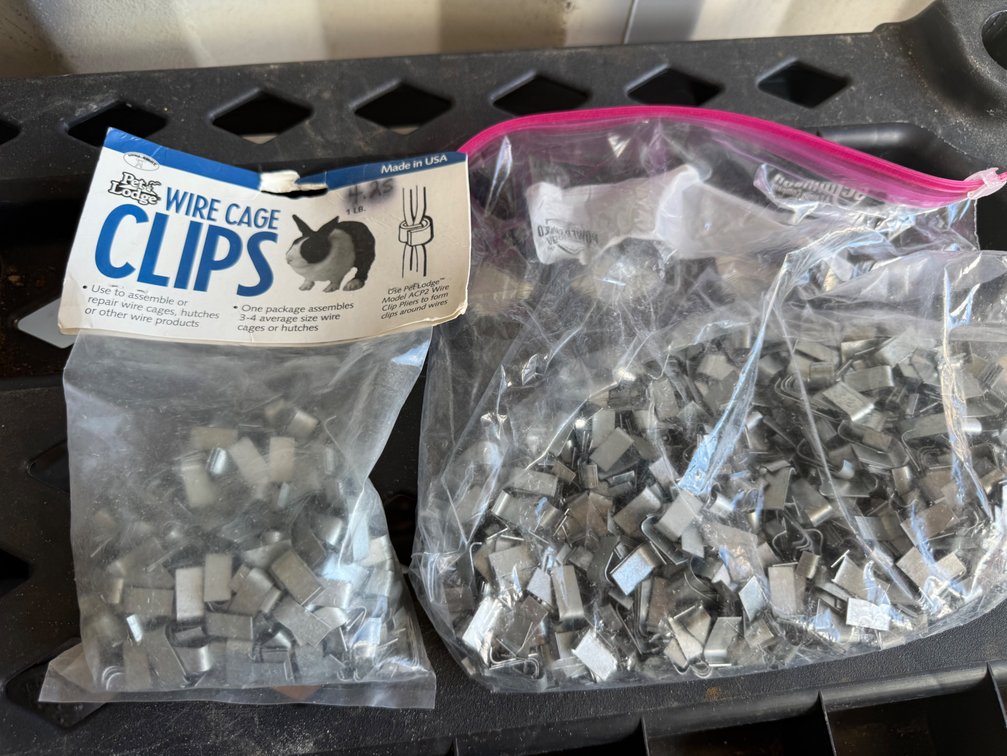 Metal Wire Cage Clips, Two Bags