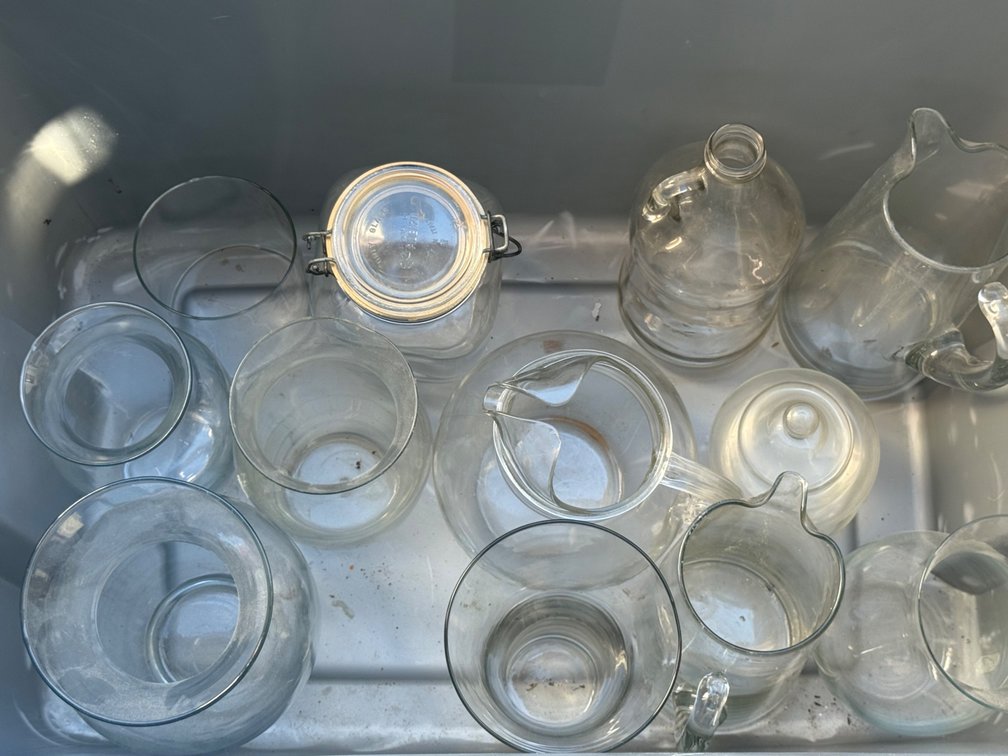 Clear Glass Pitchers, Storage Jars, Jug, and More