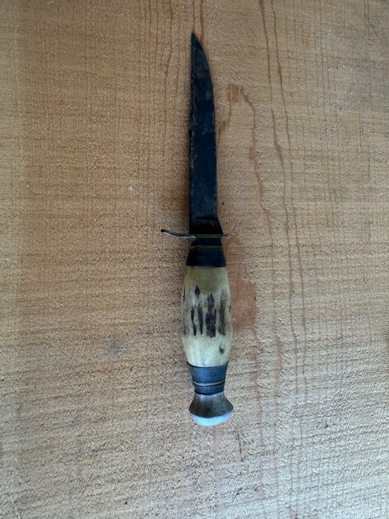 Fixed-Blade Knife with Bone or Antler Handle