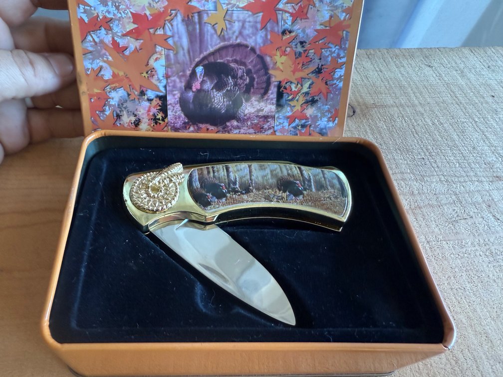 Wild Turkey Folding Pocket Knife with Presentation Tin