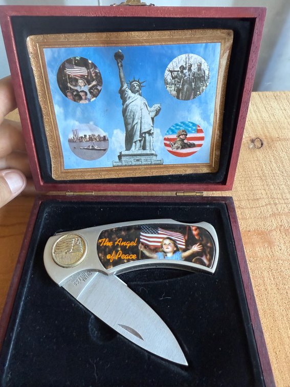 The Angel of Peace Commemorative Pocket Knife with Wood Box