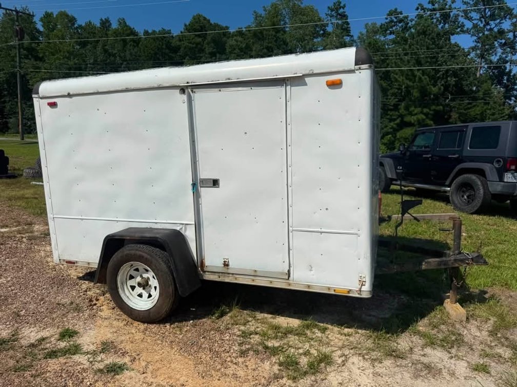 White Single-Axle Enclosed Cargo Trailer