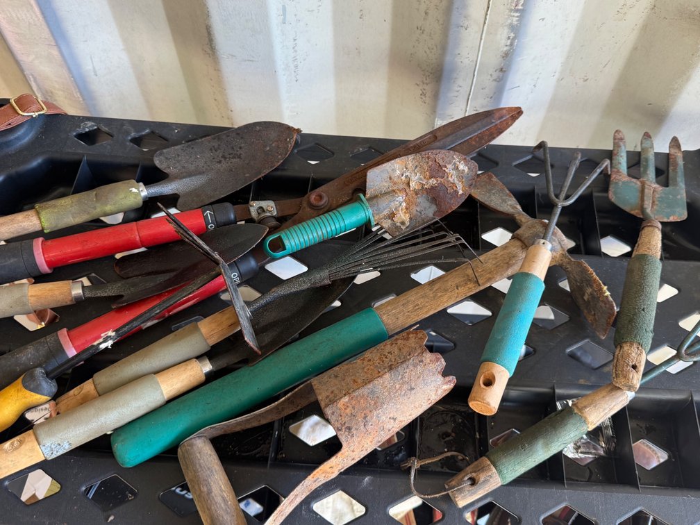 Garden Hand Tools Including Trowels, Cultivators, and Shears