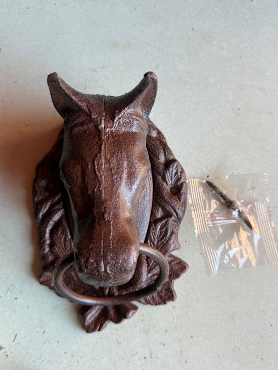 Cast Iron Horse Head Door Knocker with Ring