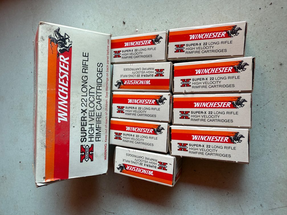 Winchester Super-X .22 Long Rifle Ammunition Carton and Boxes