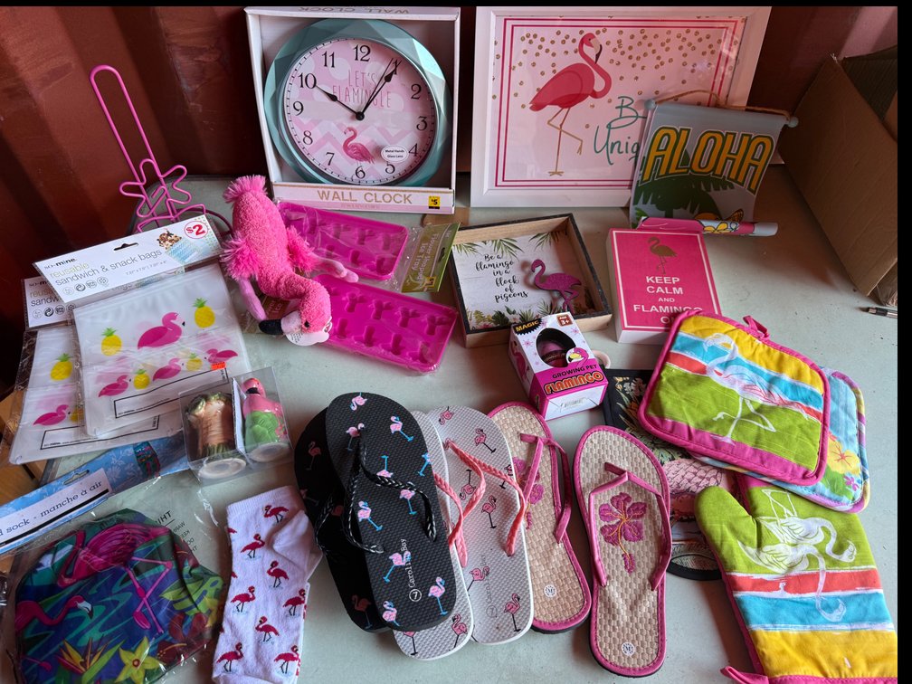 Flamingo-Themed Home Decor, Kitchenware, and Apparel