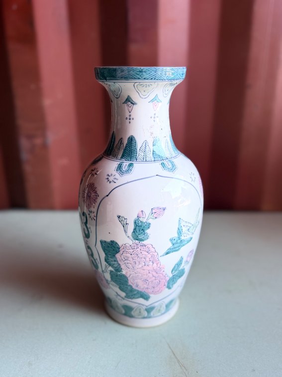 Baluster Vase with Floral and Bird Motifs