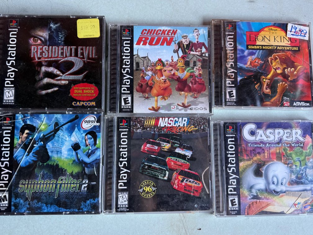 PlayStation Video Games Including Resident Evil 2 and Syphon Filter 2