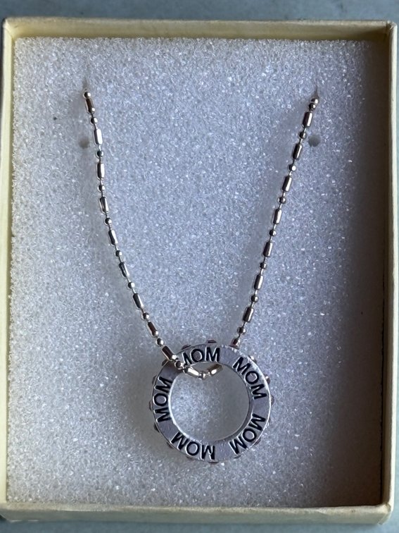 MOM Ring Pendant Necklace with Box