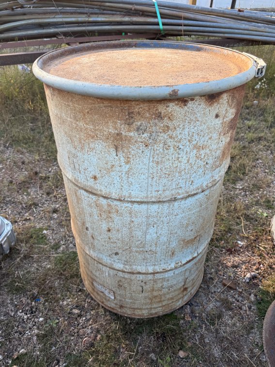 Light Blue Steel Drum with Locking Ring Lid