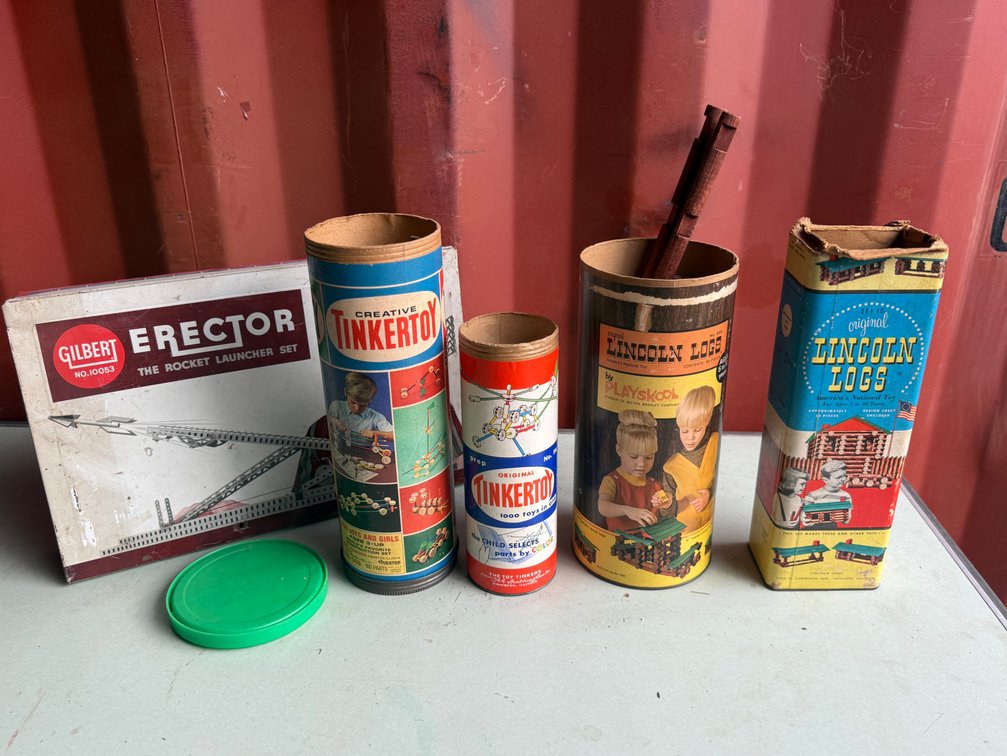 Vintage Toy Sets and Storage Containers