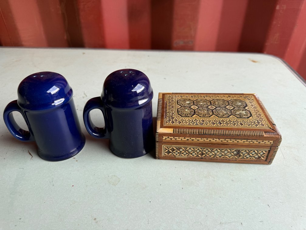 Salt and Pepper Shakers & Box