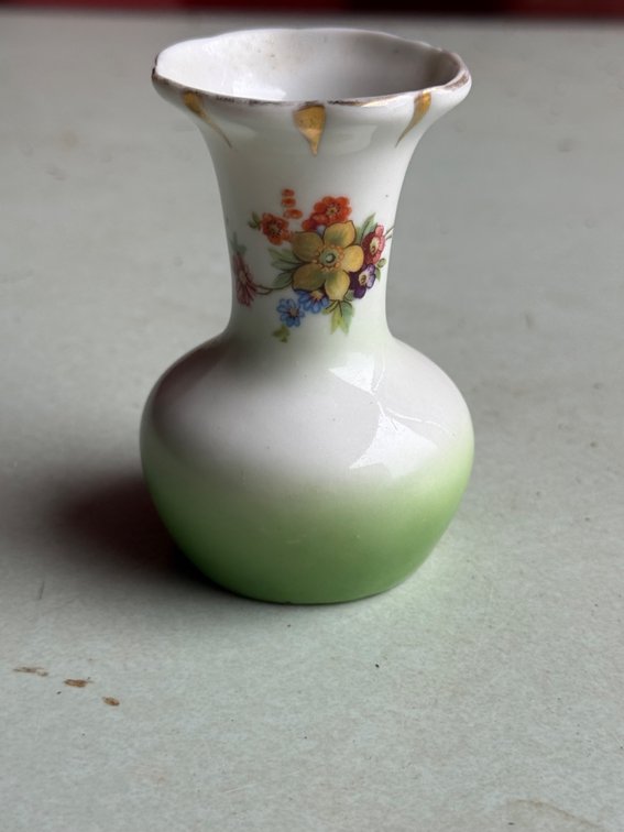 Czechoslovakia Miniature Porcelain Floral Vase