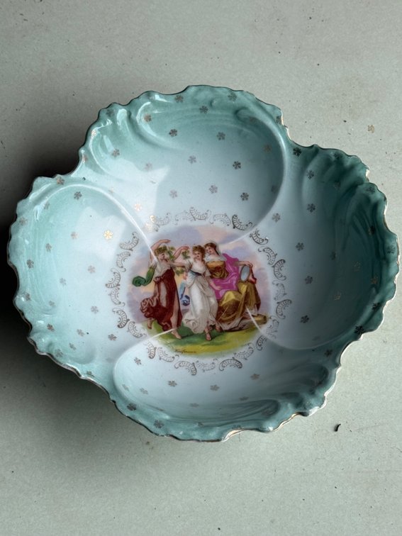 Victoria Austria Porcelain Four-Lobed Divided Dish