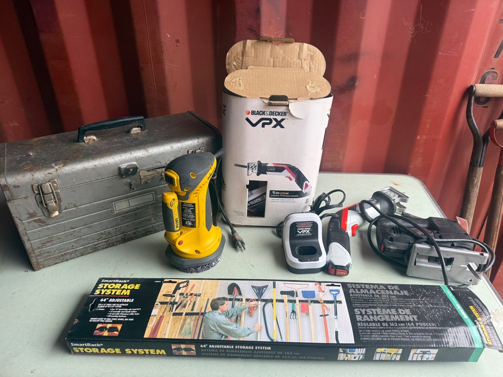 Power Tools, Craftsman Tool Box, and Storage System