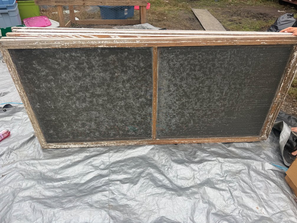 Wood-Framed Window Screens and Wooden Panels